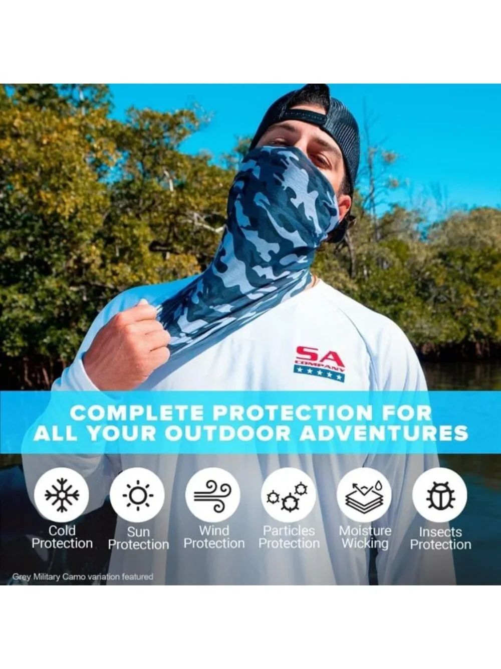 5-Pack UV Face Shields & Neck Gaiters | UV 30+ Balaclava for Outdoor Adventures